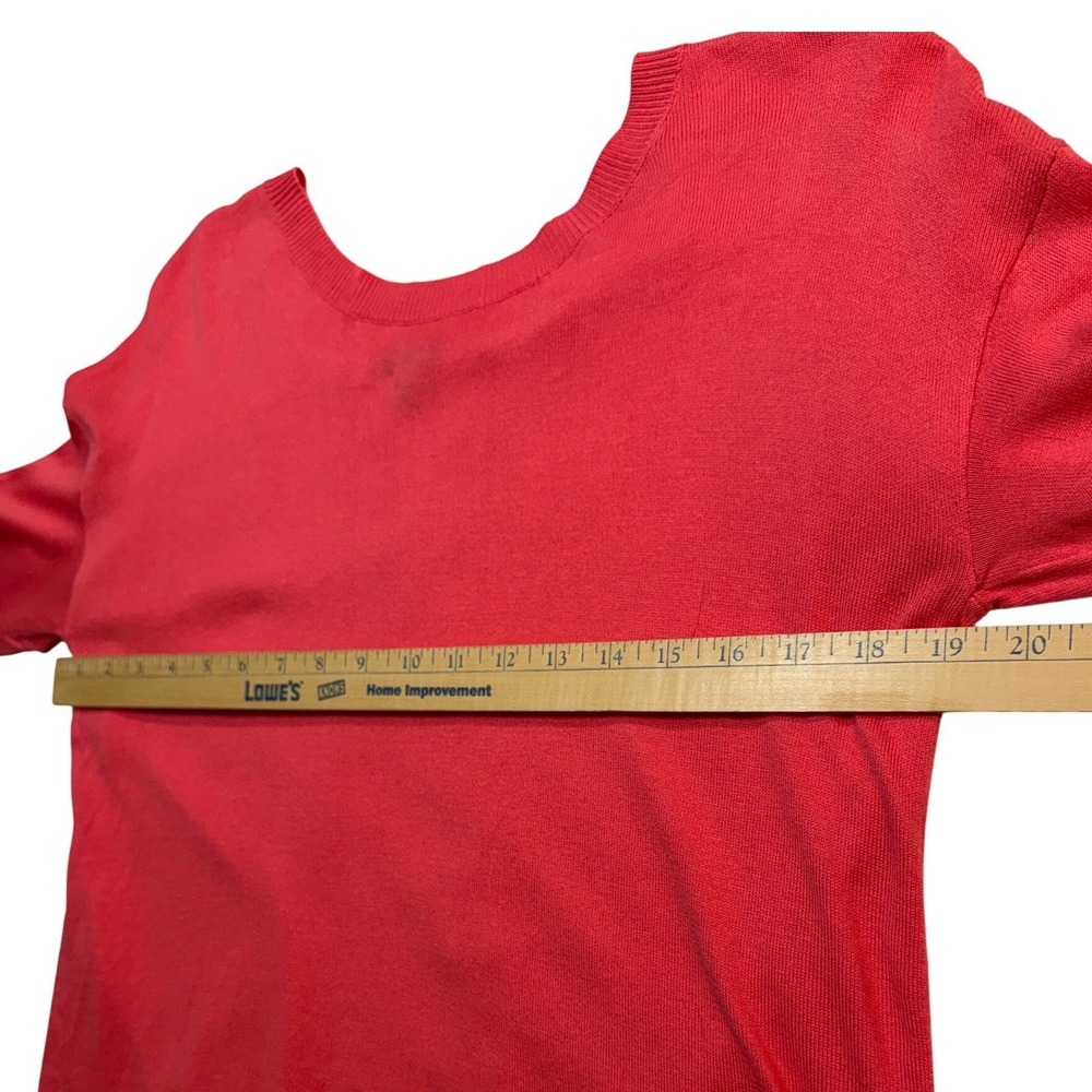 APT. 9 Women's Small Coral Knit Top Chiffon Hem Hi Low Sweater - Picture 6 of 12